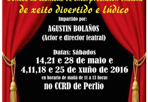 O actor e director teatral Agustín Bolaño impartirá un obradoiro de teatro en Fene